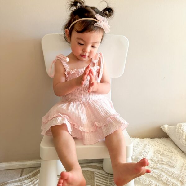 Meihuida Newborn Baby Girl Sleeveless Rompers Summer Clothes Cotton Bodysuit with Headband - Image 3