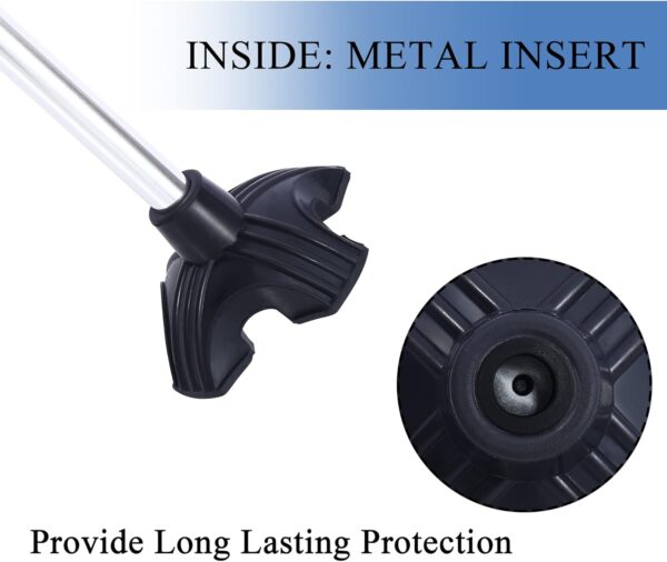 Quad Cane Tips 3/4” Heavy Duty Non-Slip Rubber Tip Replacement, 4 Prong Self Standing Crutch Tips for Walking, Folding Cane - Image 2