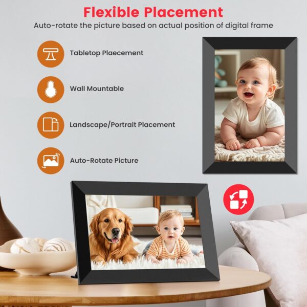 Frameo 10.1 Inch WiFi Digital Picture Frame, Smart Cloud Electronic Photo Frame with HD IPS Touch Screen Slideshow 32GB Memory Auto-Rotate Wall Mount, Share Photos/Videos from Phone by Frameo App - Image 8