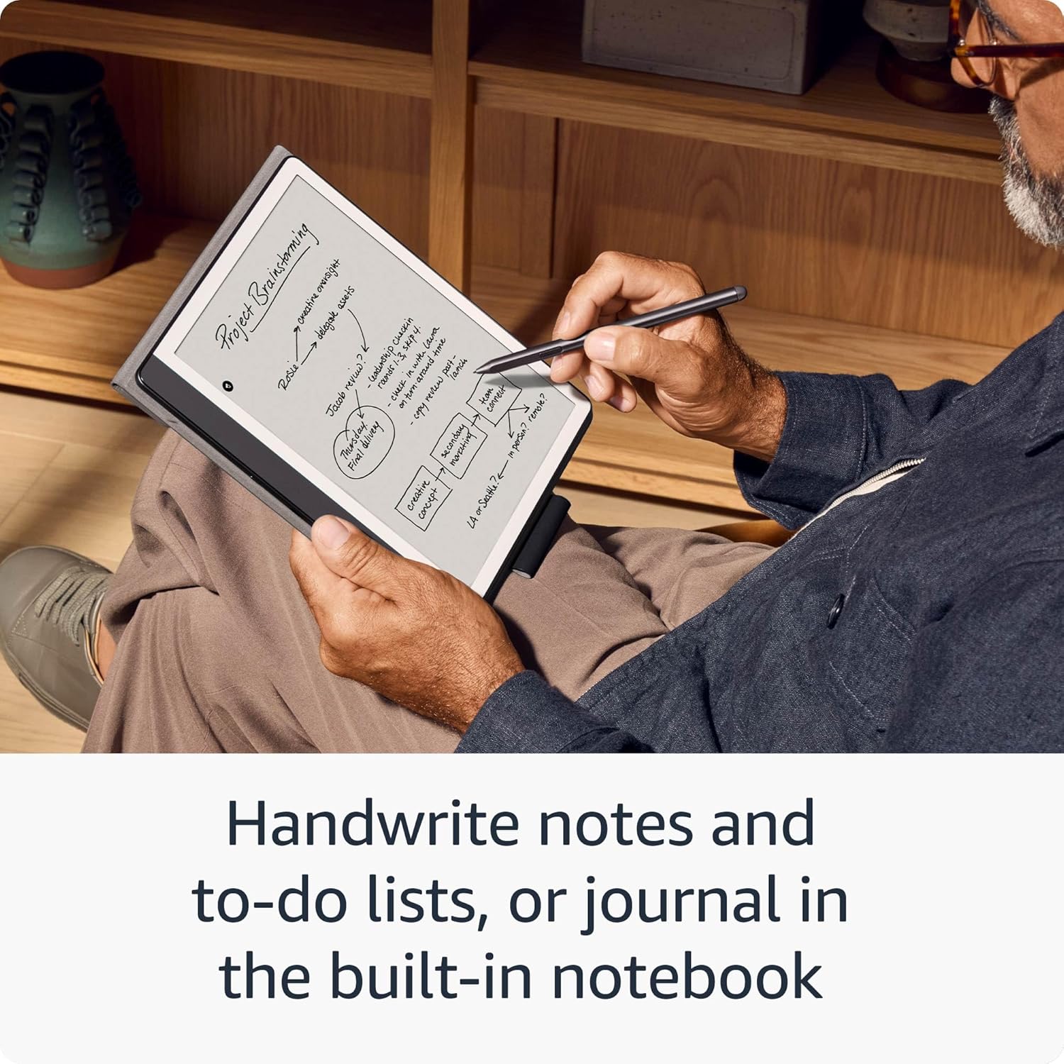 Amazon Kindle Scribe (16GB) - Redesigned display with uniform borders. Now write directly on books and documents. With built-in notebook summarization. Includes Premium Pen - Tungsten - Image 6