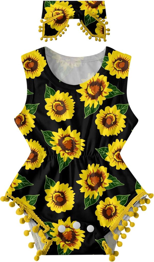 Ahegao 0-24 Months Baby Floral Romper Toddlers Outfits Infant Playsuits + Headband Jumpsuit
