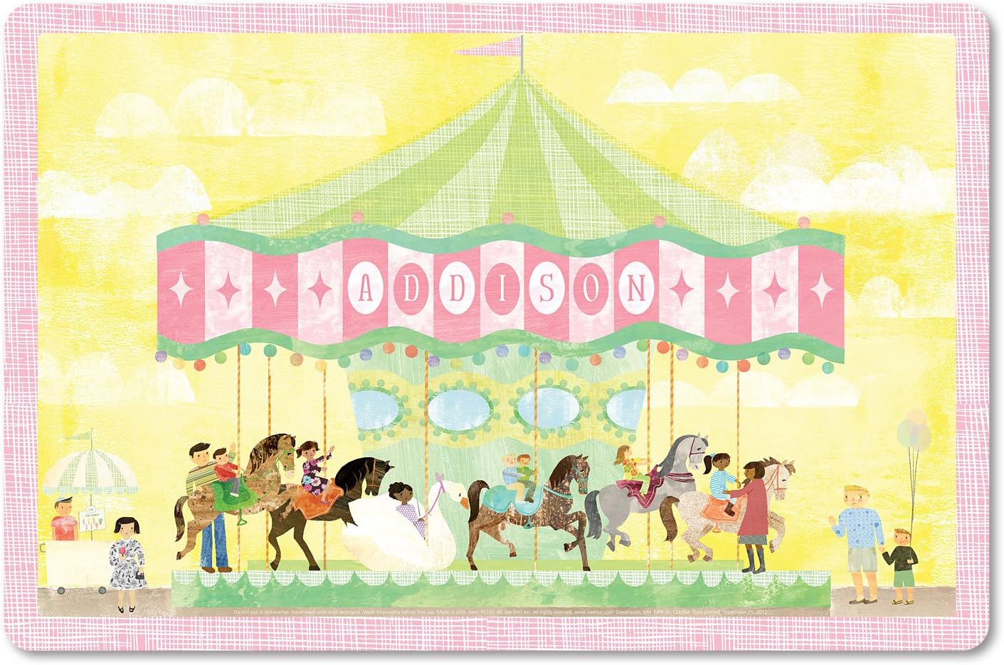 Personalized Placemat for Kids, Carousel - I See Me!