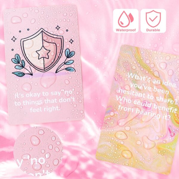 Positive Affirmation Cards for Teen Girls (Ages 10-16), 54 Daily Self Love Cards, Pink Confidence Building Gift Set with Mindset Activities - Image 6