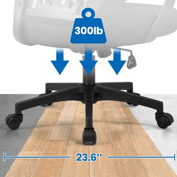Yaheetech Office Chair Mid Back Swivel Lumbar Support Desk Chair, Height Adjustable Computer Ergonomic Mesh Chair with Armrest Black, 2-Pack - Image 10