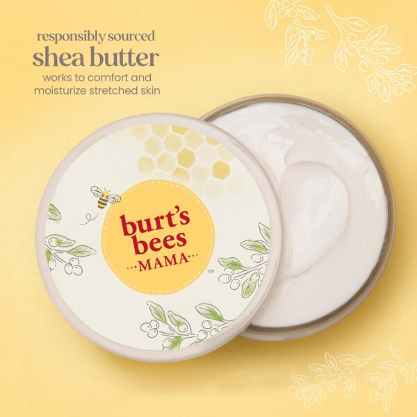 Burt's Bees Mothers Day Gifts, Mama Belly Butter Stretch Mark Cream for Pregnancy Massages Body & Reduces Scar Appearance, Prenatal & Postnatal Tummy Skin Care, Shea Butter & Vitamin E, 6.5 Oz Tub - Image 2