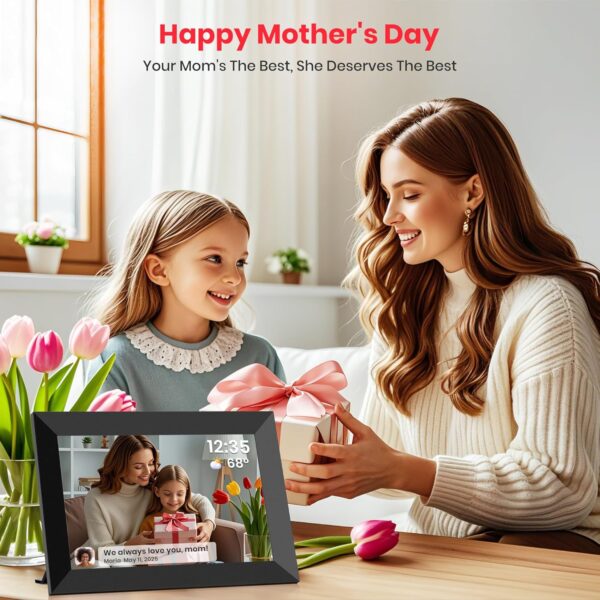 Frameo 10.1 Inch WiFi Digital Picture Frame, Smart Cloud Electronic Photo Frame with HD IPS Touch Screen Slideshow 32GB Memory Auto-Rotate Wall Mount, Share Photos/Videos from Phone by Frameo App - Image 6