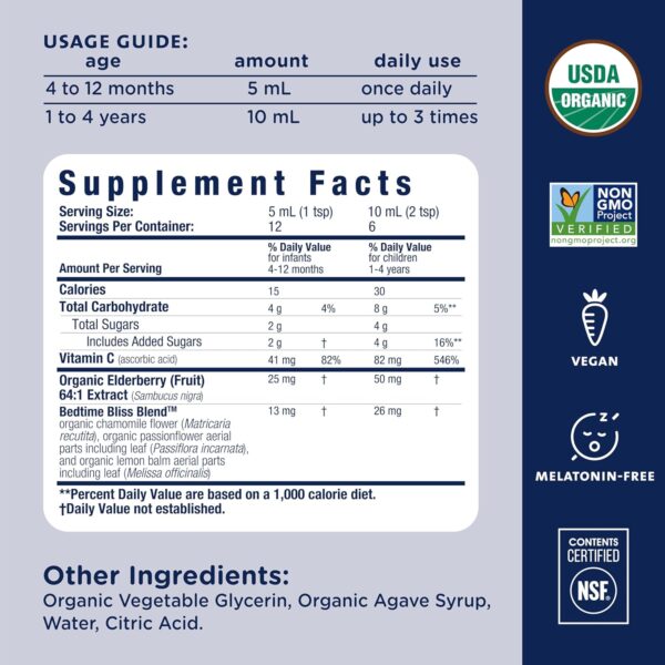 Mommy's Bliss Organic Baby Bedtime Drops + Overnight Immunity Support*, Promotes Restful Night, Melatonin Free, Age 4 Month+, 2 Fl Oz - Image 6
