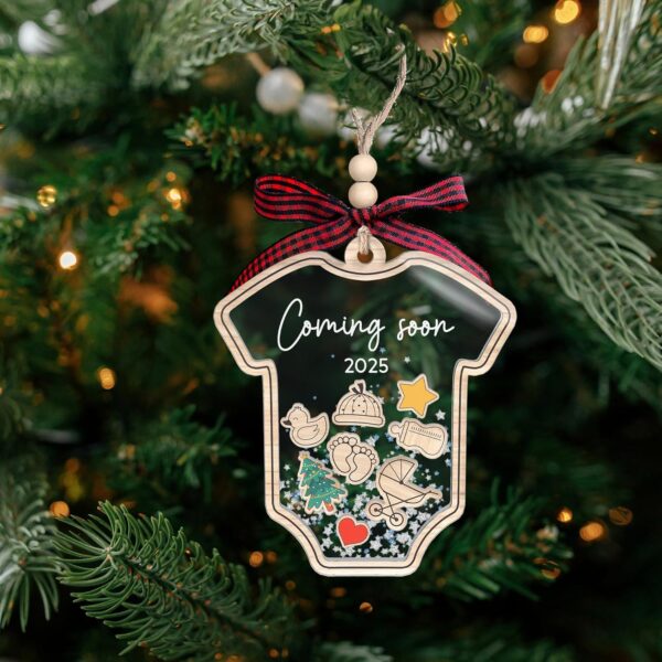 Expecting Baby Ornament 2025 - Pregnancy Announcement Gifts for Family, Husband, Grandparents, for Expecting Parents, Expecting Parents to Be Unique Gifts - 4D Acrylic Shaker Ornament - Image 5