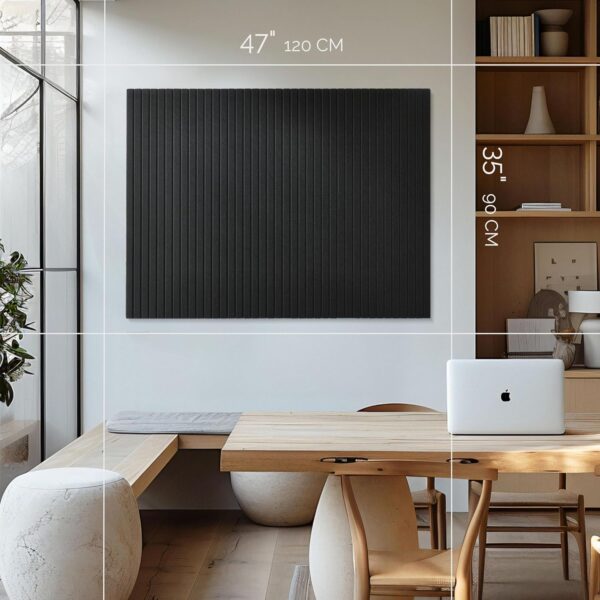 Large Cork Boards for Walls Black Felt Board Alternative - Slat Wall Paneling, Felt Bulletin Board Tiles for Office Decor, Push pin Board Office Wall Organizer -12-Pack (Black) - Image 2