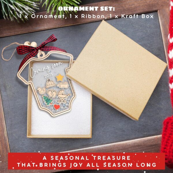 Expecting Baby Ornament 2025 - Pregnancy Announcement Gifts for Family, Husband, Grandparents, for Expecting Parents, Expecting Parents to Be Unique Gifts - 4D Acrylic Shaker Ornament - Image 3