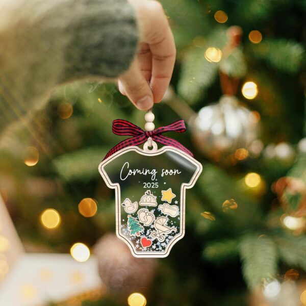 Expecting Baby Ornament 2025 - Pregnancy Announcement Gifts for Family, Husband, Grandparents, for Expecting Parents, Expecting Parents to Be Unique Gifts - 4D Acrylic Shaker Ornament - Image 4