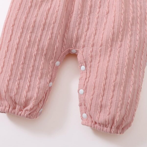 Happy Town Baby Girl Romper Infant Fall Winter Clothes Ruffle Sweater Long Sleeve Bodysuit Jumpsuit and Headband - Image 6