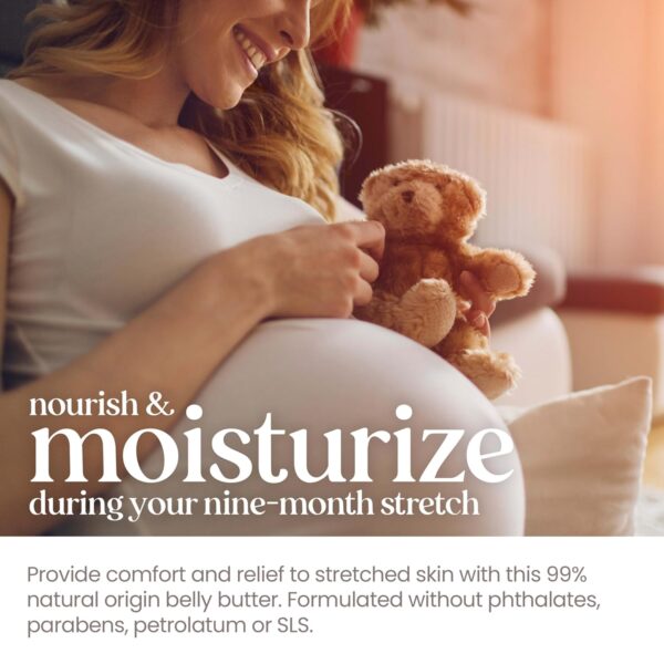 Burt's Bees Mothers Day Gifts, Mama Belly Butter Stretch Mark Cream for Pregnancy Massages Body & Reduces Scar Appearance, Prenatal & Postnatal Tummy Skin Care, Shea Butter & Vitamin E, 6.5 Oz Tub - Image 4