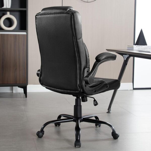 Big and Tall Office Chair 400lbs for Heavy People with Adjustment Lumbar Support Heavy Duty Leather Executive Office Chair with Quiet Rubber Wheels - Image 2
