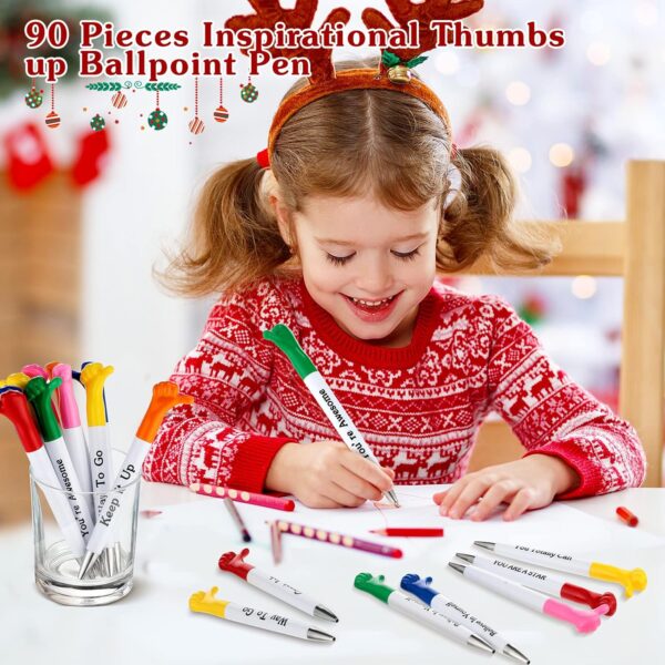 Woanger Inspirational Quotes Thumbs up Pens Thank You Gifts Bulk Employee Appreciation Motivational Ballpoint Pen for Graduation Appreciation Gift School Student Teacher Nurse Coworker(90 Pieces) - Image 5