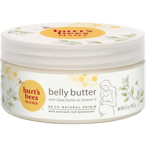 Burt's Bees Mothers Day Gifts, Mama Belly Butter Stretch Mark Cream for Pregnancy Massages Body & Reduces Scar Appearance, Prenatal & Postnatal Tummy Skin Care, Shea Butter & Vitamin E, 6.5 Oz Tub - Image 12