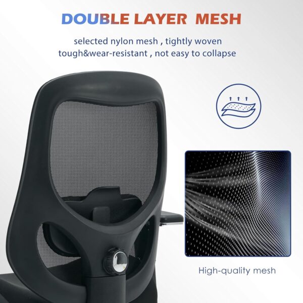 700lbs Big and Tall Office Chair with Wide Thick Seat Cushion for Sitting All Day,Ergonomic Mesh Desk Chair with Adjustable Lumbar Support for Heavy People,4D Armrests - Image 3