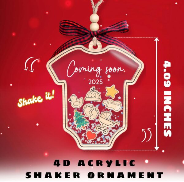 Expecting Baby Ornament 2025 - Pregnancy Announcement Gifts for Family, Husband, Grandparents, for Expecting Parents, Expecting Parents to Be Unique Gifts - 4D Acrylic Shaker Ornament - Image 2