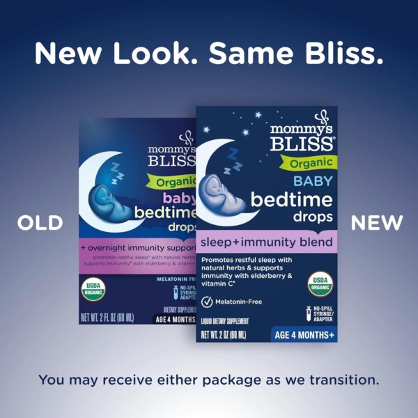 Mommy's Bliss Organic Baby Bedtime Drops + Overnight Immunity Support*, Promotes Restful Night, Melatonin Free, Age 4 Month+, 2 Fl Oz - Image 2