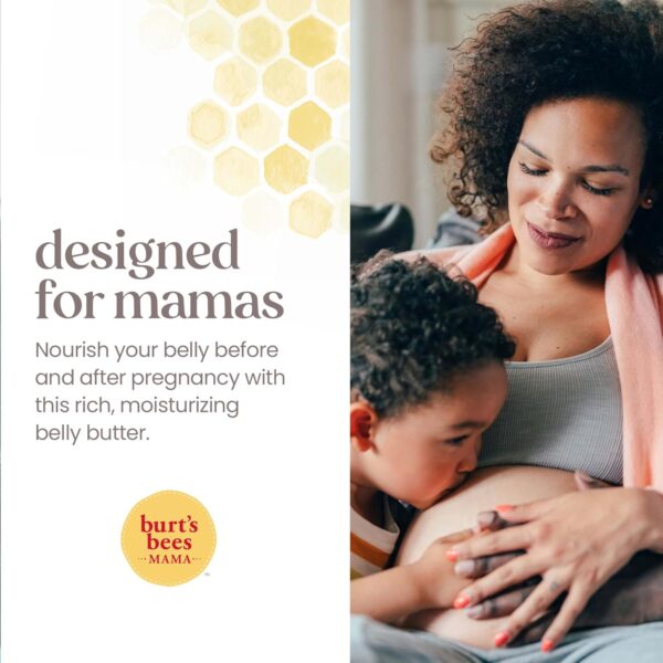 Burt's Bees Mothers Day Gifts, Mama Belly Butter Stretch Mark Cream for Pregnancy Massages Body & Reduces Scar Appearance, Prenatal & Postnatal Tummy Skin Care, Shea Butter & Vitamin E, 6.5 Oz Tub - Image 5