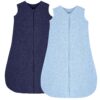 Looxii Fleece Baby Sleep Sack 0-6 Months 2 Pack 1.5 TOG Baby Wearable Blanket with 2-Way Zippers Soft Warm Toddler Sleeping Sack