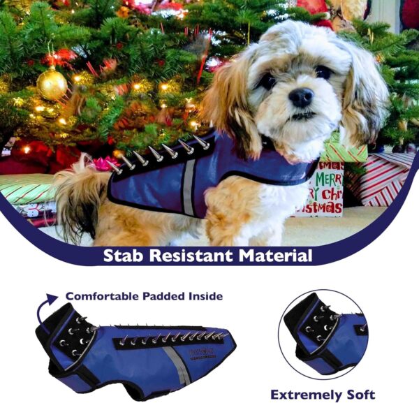 CoyoteVest SpikeVest Dog Harness Vest for Small Dogs, Reflective Dog Vest with Spikes to Shield Your pet from Coyotes, Raptor and Animal Attacks, Anti Hawk Vest, Made in USA(XS-Royal Blue) - Image 2