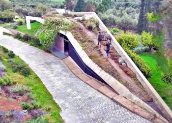 Architect designs an underground household residence with a residing roof