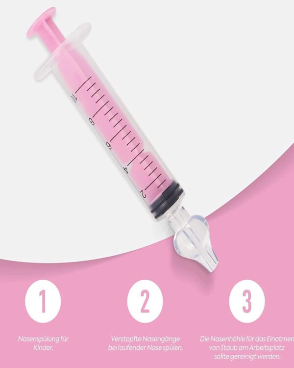 Nasal Irrigator for Baby,10ml Baby Nasal Syringe Irrigator Portable Infant Noses Cleaner Nasal Irrigation Nose Aspirator for Babys Nasal Wash Nasals Cleaner Babys Nose Rinse 2pcs (Pink) - Image 5