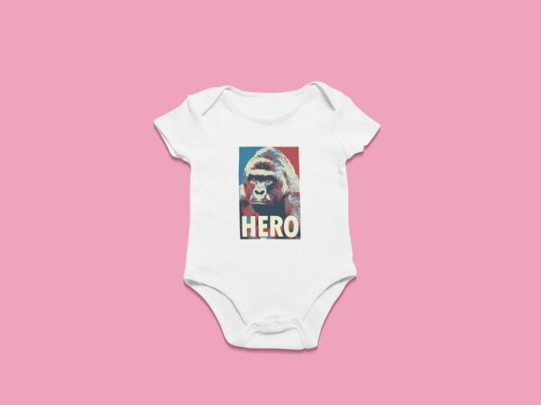 Pop Threads Harambe Pop Art Hero Meme Quote Political Clothing Infant Baby Boy Girl Bodysuit - Image 3