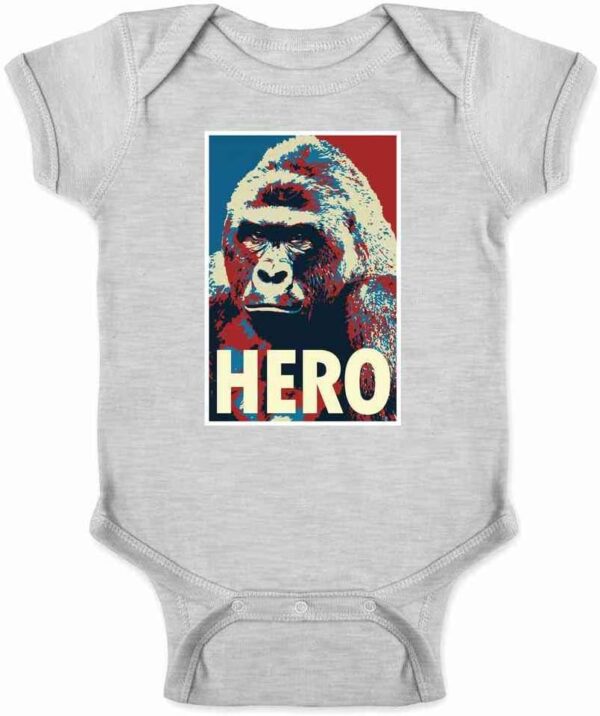 Pop Threads Harambe Pop Art Hero Meme Quote Political Clothing Infant Baby Boy Girl Bodysuit