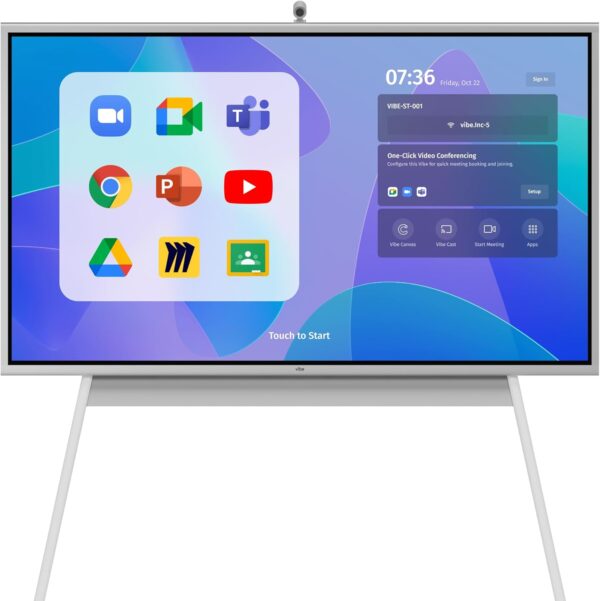 Vibe S1 4K UHD Smart Board, 75 Inch Digital Whiteboard for Office and Classroom, Electronic Presentation Meeting Device for Hybrid Work, Interative Touchscreen Display, Chrome OS and 250+ Free Apps