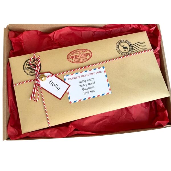 Personalized Vintage Baby's First Christmas Letter & Nice List Certificate from Santa Father Christmas - Ivory Card & Kraft Envelope - Unique Baby Christmas Gift Idea - Image 4
