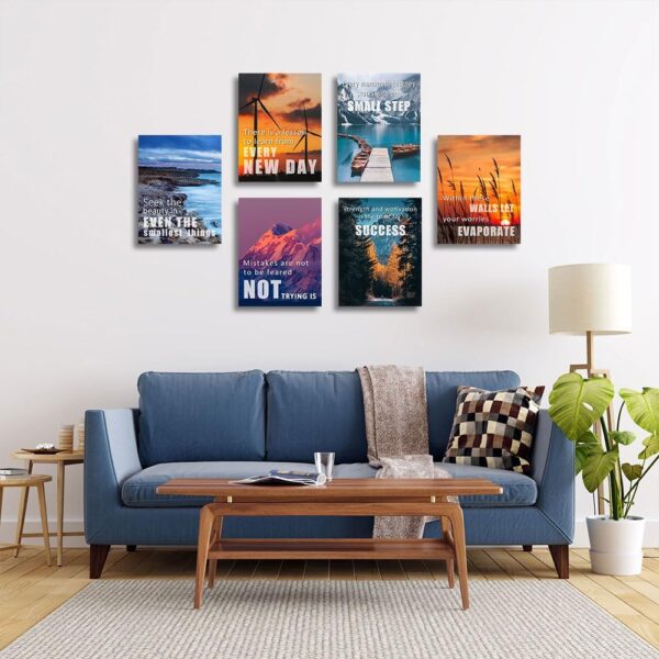 Inspirational Quotes Wall Art,Motivational Wall Art Decoration Painting, Suitable for Library, Office， Living Room,Home Deco,Tabletop/Hanging,| 6-pack(29 x 38 cm) framed 2 - Image 2