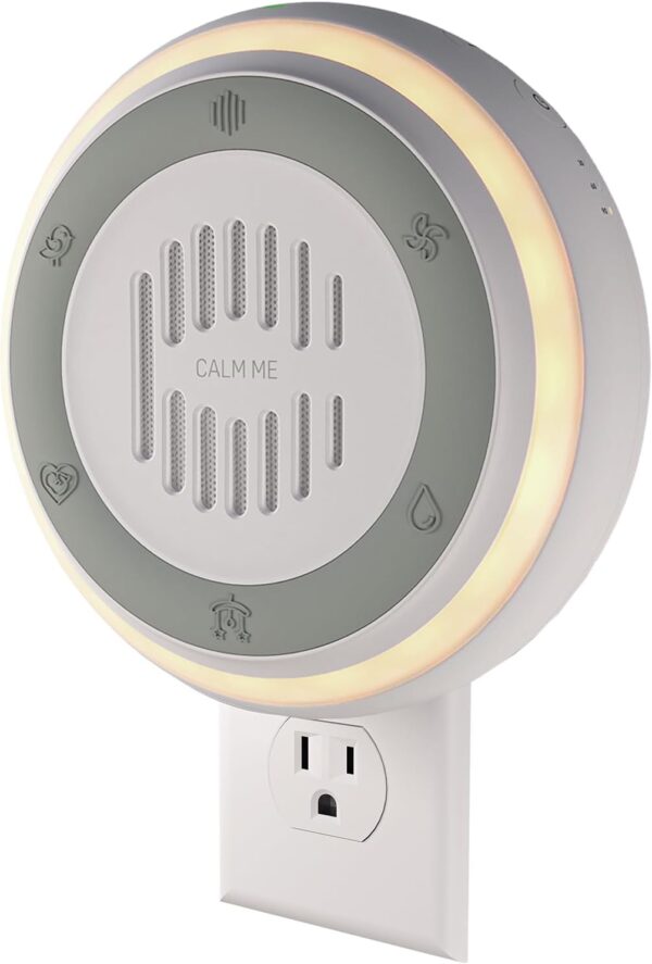 Wall Plug in White Noise Machine for Office Privacy & Noise Canceling, White Noise Fan Sound Machine for Sleeping Adults & Baby, Therapy Noise Blocker with 20 Soothing Sounds & Nightlight by Calm Me.