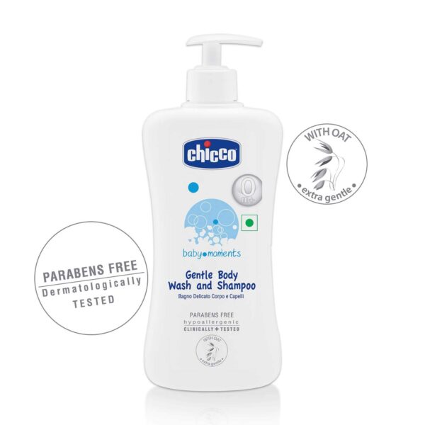 Chicco Baby Moments Gentle Body Wash and Shampoo (500ml) - Image 2