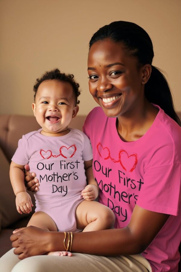 Tstars Our First Mothers Day Baby Outfit Matching Gifts - Mommy and Me Matching Outfits - First Time Mommy Mothers Day Gift - Image 2