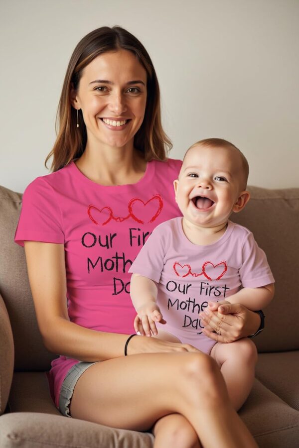 Tstars Our First Mothers Day Baby Outfit Matching Gifts - Mommy and Me Matching Outfits - First Time Mommy Mothers Day Gift - Image 3