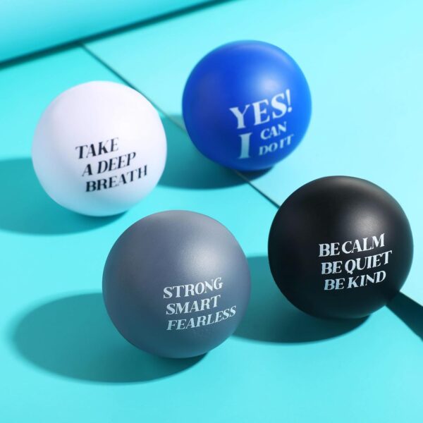 Zomiboo 20 Pieces Motivational Stress Balls Bulk Quote Inspirational Funny Foam Balls Stress Relief Employee Appreciation Gift for Kids Motivating Encouraging Adult(Bright Color) - Image 5