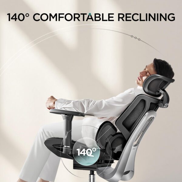 Hbada E3 Air Ergonomic Office Chair, Big and Tall Office Chair - with 3-Zone Dynamic Lumbar Support, 3D Adjustable Headrest, 3D Adjustable Armrests, Swivel, Black(No Footrest) - Image 8