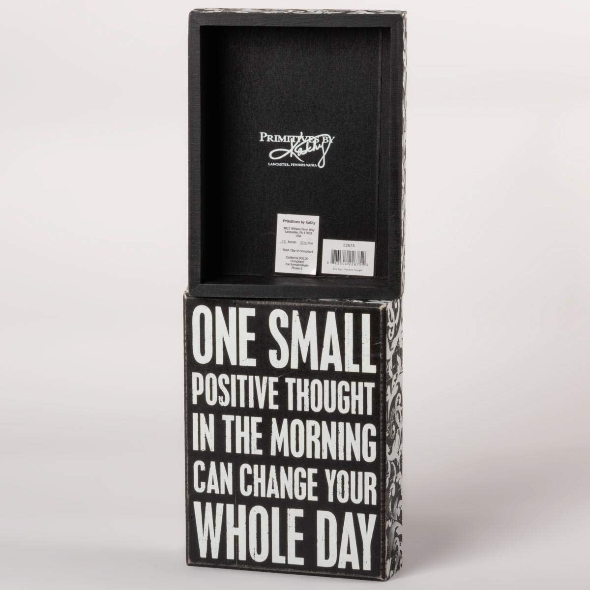 Primitives by Kathy 22675 Floral Trimmed Box Sign, 6" x 8", Positive Thought - Image 3