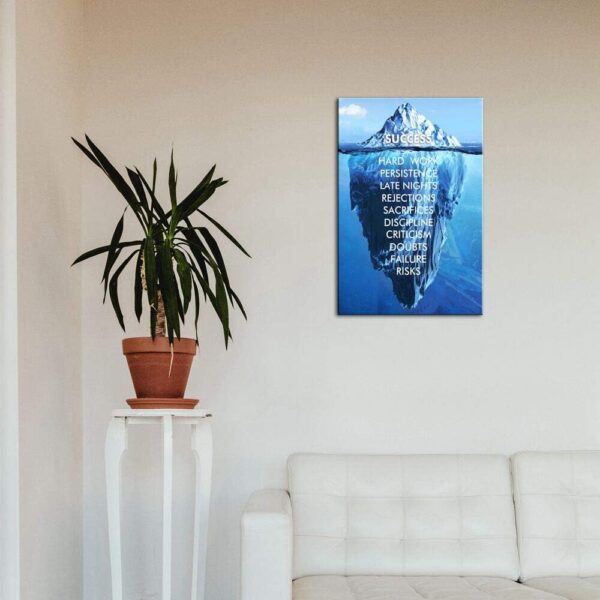 Inspirational Success Canvas Wall Art Blue Iceberg Motivation Quotes Print Poster Picture Artworks For Home school Office Artwork Decor Gift Ready to Hang (12''x 16'' 30 x 40 cm) - Image 5