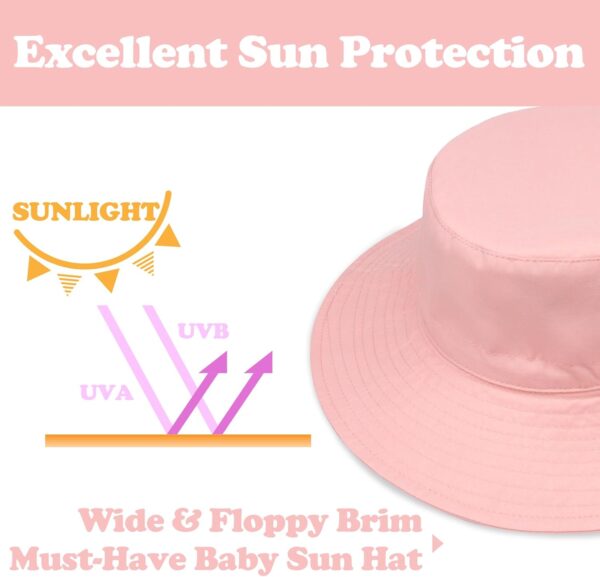 Sarfel Baby Sun Hat Summer Baby Boy Hats UPF 50+ Sun Protection Toddler Hat Bucket for Baby Girl Adjustable Kid Cap - Image 5