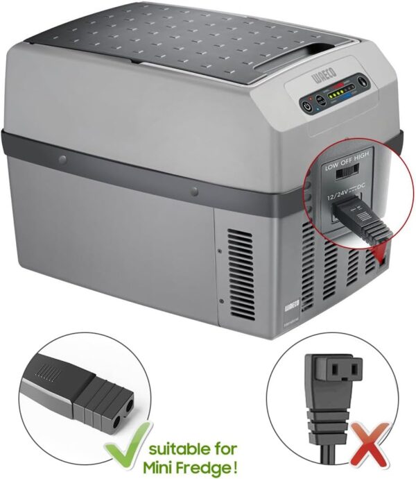 DC 12V/24V 2 Pin Lead Car Cooler Box Mini Fridge Charger Charging Cable for Igloo Wagan Juggernog Mobicool Cooler Auto Cigarette Lighter DC Extension Cord Power Cable Plug Wire Car Travel - Image 5