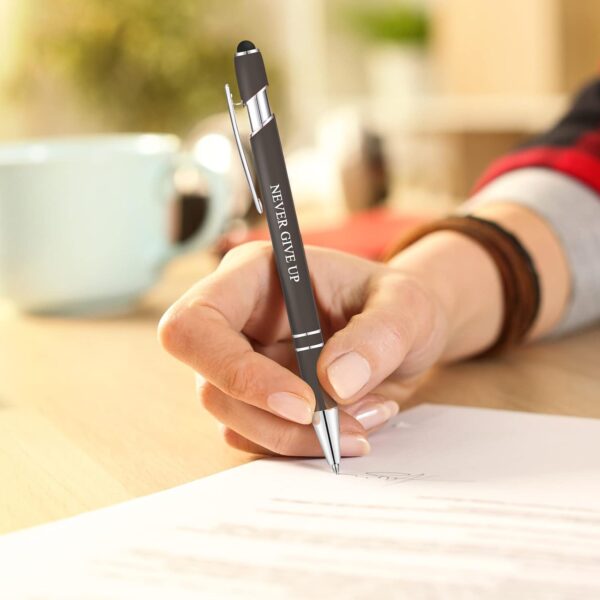 Zonon 12 Pcs Inspirational Pens Bulk Motivational Ballpoint Pen with Stylus Tip Inspirational Graduation Gifts for Teacher Coworkers School Office Supplies Black Ink(Assorted Color,Motivational Style) - Image 7
