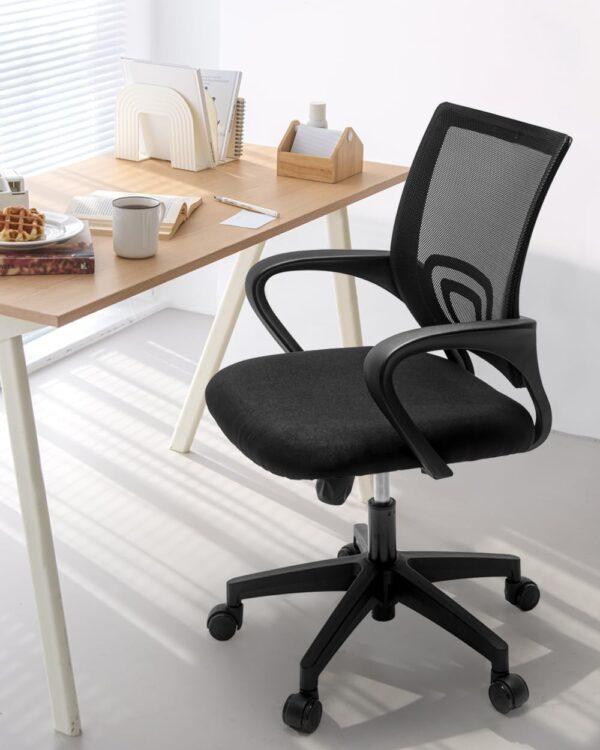 NEO CHAIR Office Desk Computer Chair Ergonomic Mesh Gaming Mid Back Seat with Comfy Lumbar Support Adjustable Height Swivel for Home Task (Black) - Image 8