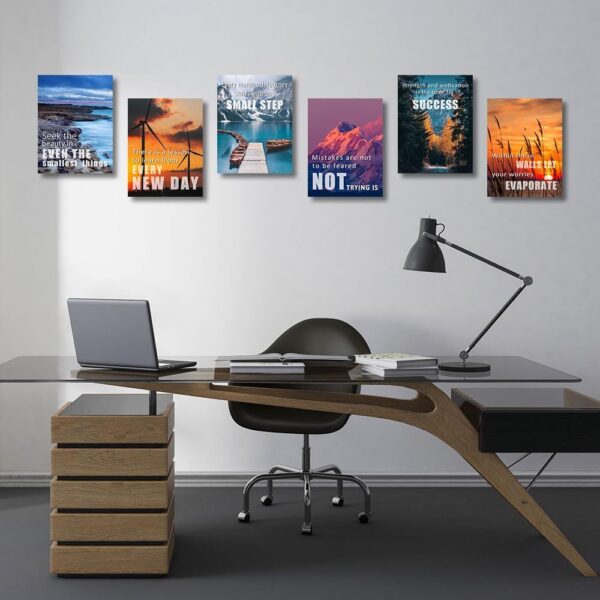 Inspirational Quotes Wall Art,Motivational Wall Art Decoration Painting, Suitable for Library, Office， Living Room,Home Deco,Tabletop/Hanging,| 6-pack(29 x 38 cm) framed 2 - Image 4