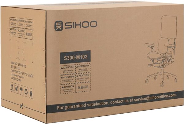 SIHOO Doro S300 Ergonomic Office Chair, Computer Chair, Gaming Chair with Dual Dynamic Lumbar Support, 6D Coordinated Armrests, Adjustable Rolling Chair (White Italian Velvet Mesh) - Image 11
