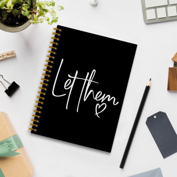 Let Them Inspirational Notebook Journal, Motivational Mental Health Journals for Women Men, Self Love Gifts, Positivity Gifts, Hardcover Spiral Notebook 5.5x8.3 Inch (Black) - Image 2
