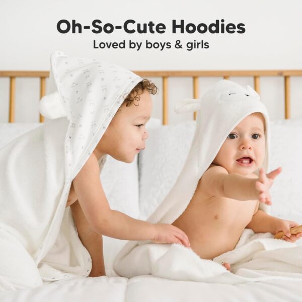 KeaBabies Hooded Baby Towel for Newborn - Viscose Derived from Bamboo Large Baby Bath Towels with Hood for Boys, Girls, Toddler, Extra Absorbent & Soft Newborn Bath Essentials (Lamb) - Image 7