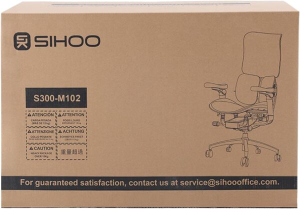SIHOO Doro S300 Ergonomic Office Chair, Computer Chair, Gaming Chair with Dual Dynamic Lumbar Support, 6D Coordinated Armrests, Adjustable Rolling Chair (White Italian Velvet Mesh) - Image 13